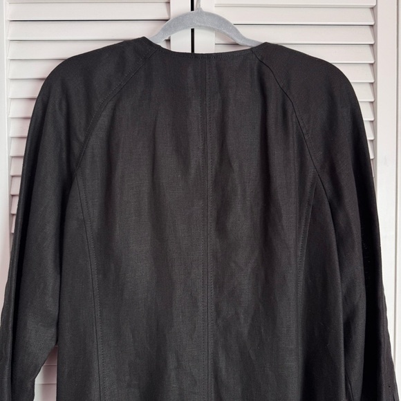 Talbots Irish Linen Unstructured Bound Seams Raglan Jacket Coat Black Size Large - Picture 8 of 9